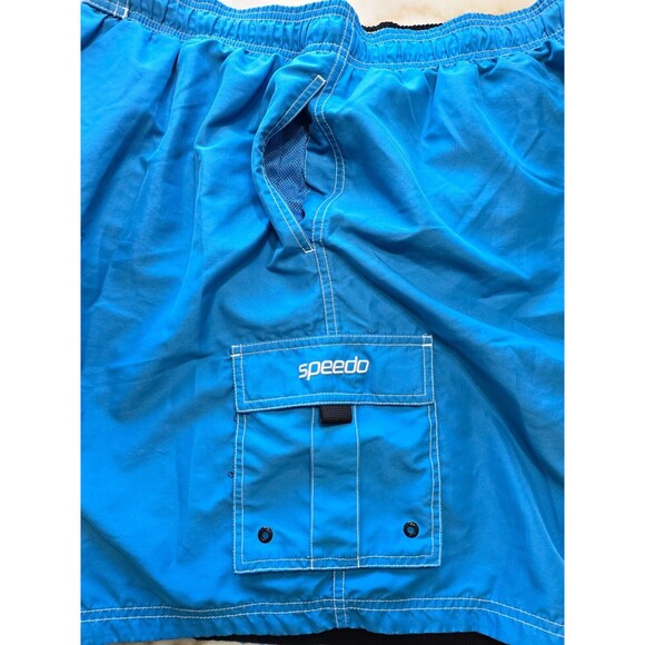 Speedo Shorts Men XXL Blue Swim Trunks; 2 Pockets + 2 Cargo Pockets - Picture 4 of 5